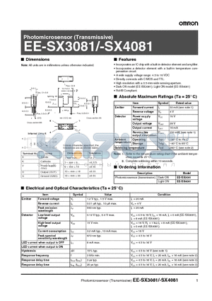 EE-SX3081 datasheet - Photomicrosensor (Transmissive)