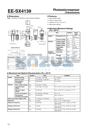 EE-SX4139 datasheet - Photomicrosensor (Transmissive)