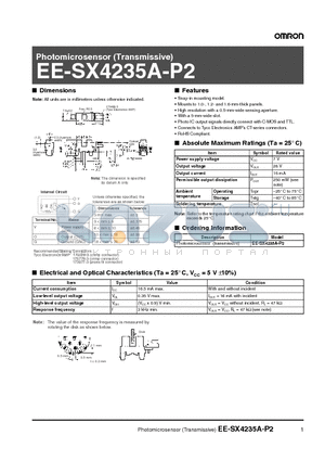 EE-SX4235A-P2 datasheet - Photomicrosensor (Transmissive)