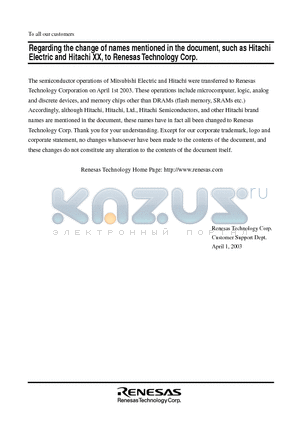 HD6433652W datasheet - single-chip microcomputers