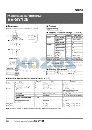 EE-SY125 datasheet - Photomicrosensor (Reflective)