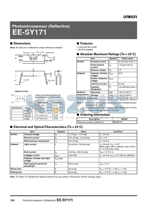 EE-SY171 datasheet - Photomicrosensor (Reflective)