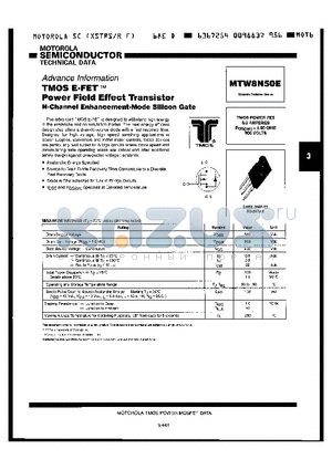 MTW8N50E datasheet - TMOS E FET POWER FIELD EFFECT TRANSISTOR