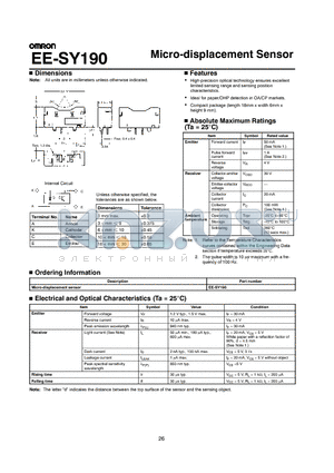 EE-SY190 datasheet - Micro-displacement Sensor