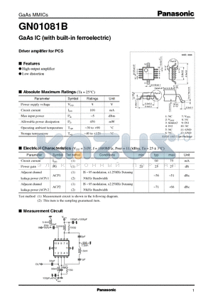 GN01081B datasheet - GaAs IC with built-in ferroelectric