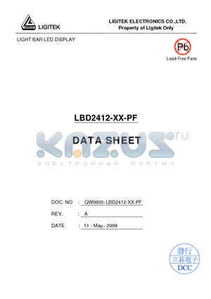 LBD2412-XX-PF datasheet - LIGHT BAR LED DISPLAY