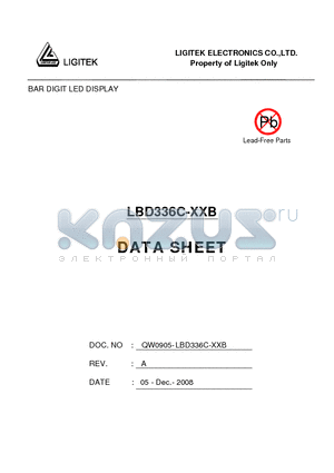 LBD336C-XXB datasheet - BAR DIGIT LED DISPLAY