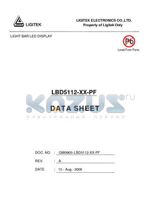 LBD5112-XX-PF datasheet - LIGHT BAR LED DISPLAY