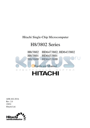 HD6433800P datasheet - Single-Chip Microcomputer