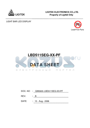 LBD511SEG-XX-PF datasheet - LIGHT BAR LED DISPLAY