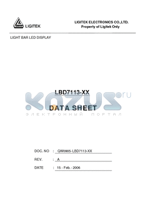 LBD7113-XX datasheet - LIGHT BAR LED DISPLAY