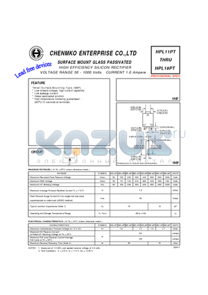 HPL12PT datasheet - HIGH EFFICIENCY SILICON RECTIFIER