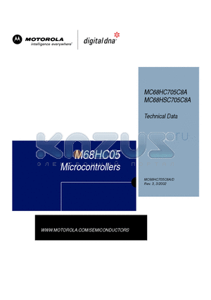 MC705C8ACFNR2 datasheet - M68HC05 MICROCONTROLLERS