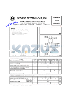 HPL32PT datasheet - HIGH EFFICIENCY SILICON RECTIFIER