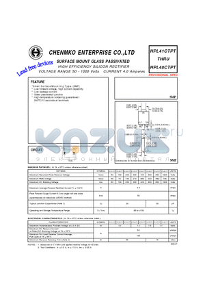 HPL41CTPT datasheet - HIGH EFFICIENCY SILICON RECTIFIER