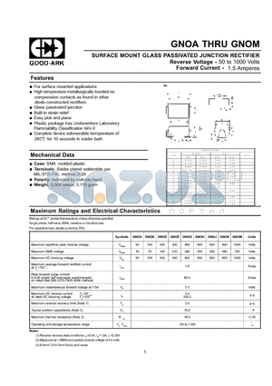 GNOK datasheet - SURFACE MOUNT GLASS PASSIVATED JUNCTION RECTIFIER