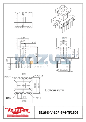 EE16-K-V-10P-6-4-TF1606 datasheet - COIL FORMER