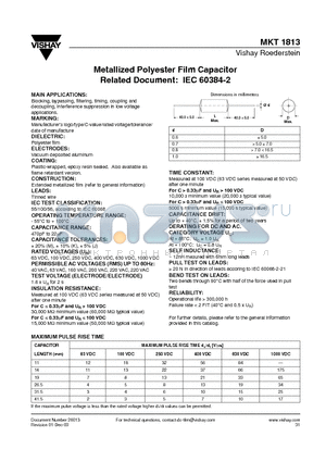 MKT1813-422-014 datasheet - Metallized Polyester Film Capacitor