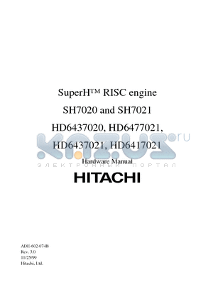 HD6437021XI datasheet - SuperH RISC engine