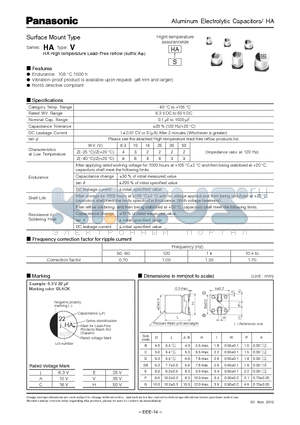 EEE-HAJ331XAP datasheet - Surface Mount Type Series: HA Type: V