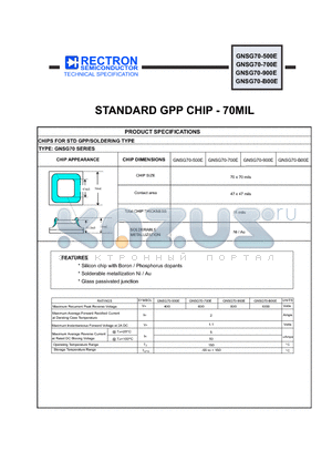 GNSG70-700E datasheet - STANDARD GPP CHIP - 70MIL