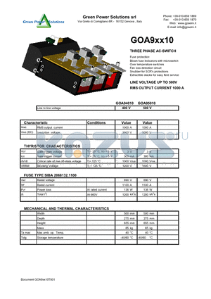 GOA95010 datasheet - THREE PHASE AC-SWITCH