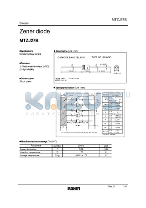 MTZJ27B_1 datasheet - Zener diode