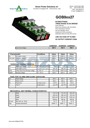 GOB95027 datasheet - Bi-DIRECTIONAL THREE PHASE AC-DC BRIDGE