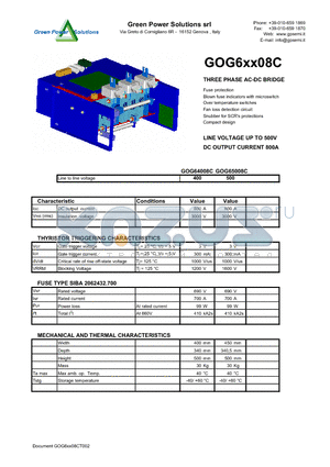 GOG65008C datasheet - THREE PHASE AC-DC BRIDGE