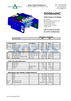 GOG64004C datasheet - THREE PHASE AC-DC BRIDGE