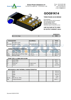 GOG91K14 datasheet - THREE PHASE AC-DC BRIDGE