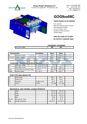 GOG95008C datasheet - THREE PHASE AC-DC BRIDGE