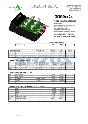 GOG95024 datasheet - THREE PHASE AC-DC BRIDGE