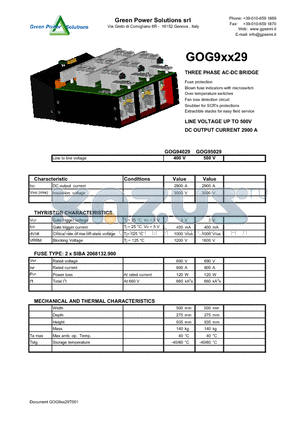 GOG95029 datasheet - THREE PHASE AC-DC BRIDGE