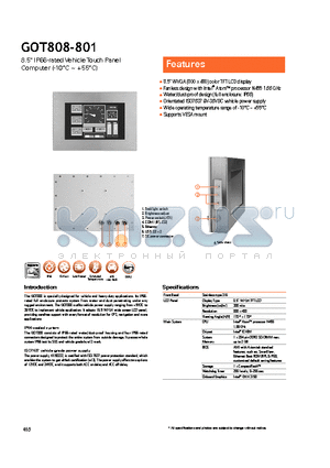 GOT808-801 datasheet - Supports VESA mount