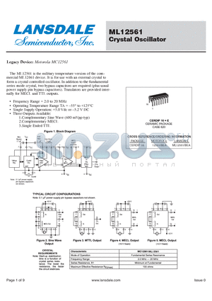 ML12561/BEA datasheet - Crystal Oscillator