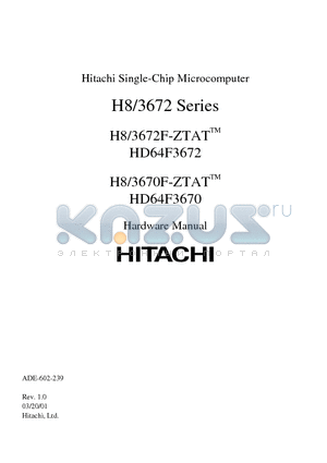 HD64F3670 datasheet - Single-Chip Microcomputer