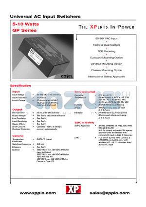 GP05UD15 datasheet - Universal AC Input Switchers
