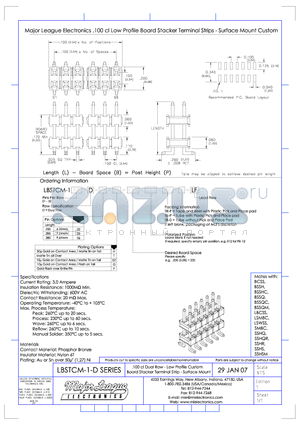 LBSTCM-1-D datasheet - .100 cl Dual Row - Low Profile Custom Board Stacker Terminal Strip - Surface Mount