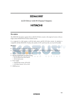 HD66100F datasheet - LCD Driver with 80-Channel Outputs