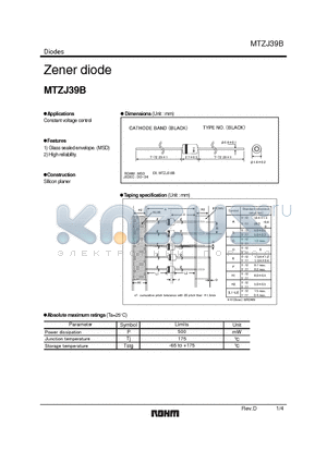 MTZJ39B datasheet - Zener diode