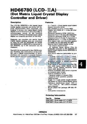 HD66780FH datasheet - Dot Matrix Liquid Crystal Display Controller and Driver