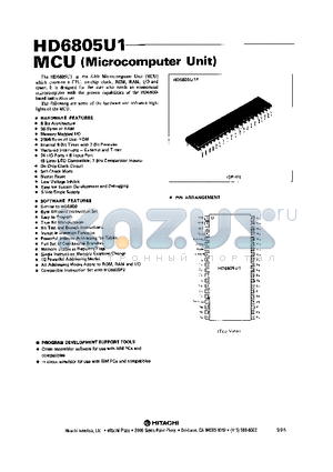 HD6805U1 datasheet - MCU(Microcomputer unit)