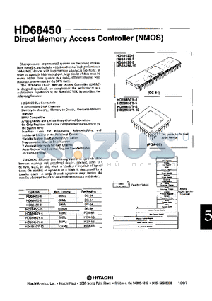 HD68450-6 datasheet - Direct Memory Access Controller(NMOS)