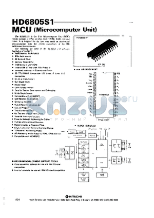 HD6805S1 datasheet - MCU (MICROCOMPUTER UNIT)