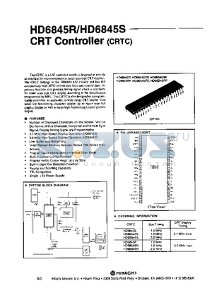 HD68A45RP datasheet - CRT CONTROLLER (CRTC)