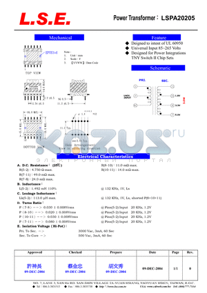 LSPA20205 datasheet - LSPA20205