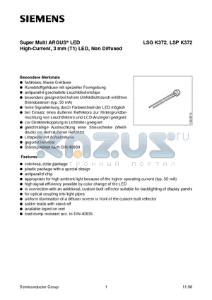 LSPK372-PO datasheet - Super Multi ARGUS LED High-Current, 3 mm T1 LED, Non Diffused