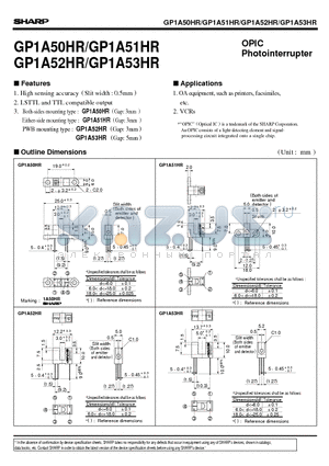 GP1A53HR datasheet - OPIC Photointerrupter