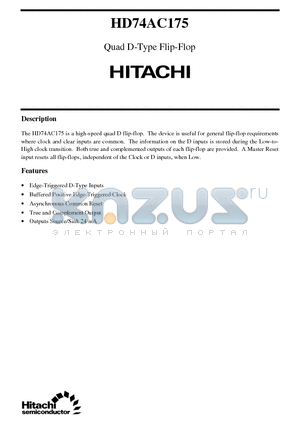 HD74AC175 datasheet - Quad D-Type Flip-Flop